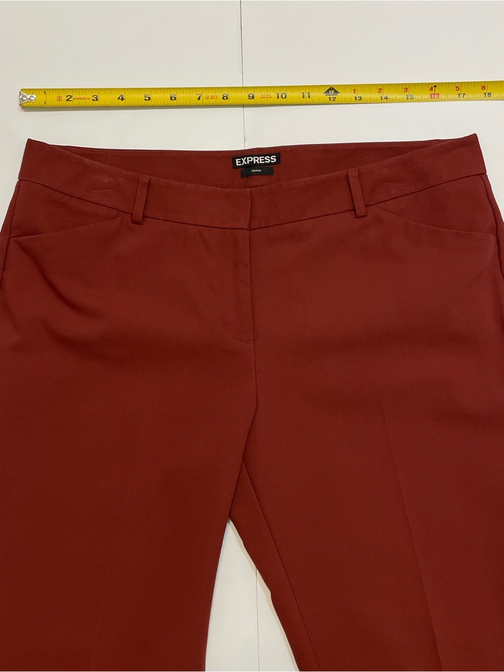 Express Editor Dress Pants Trousers Rust Red Size 12 - Picture 6 of 11